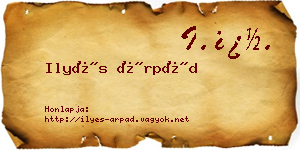 Ilyés Árpád névjegykártya